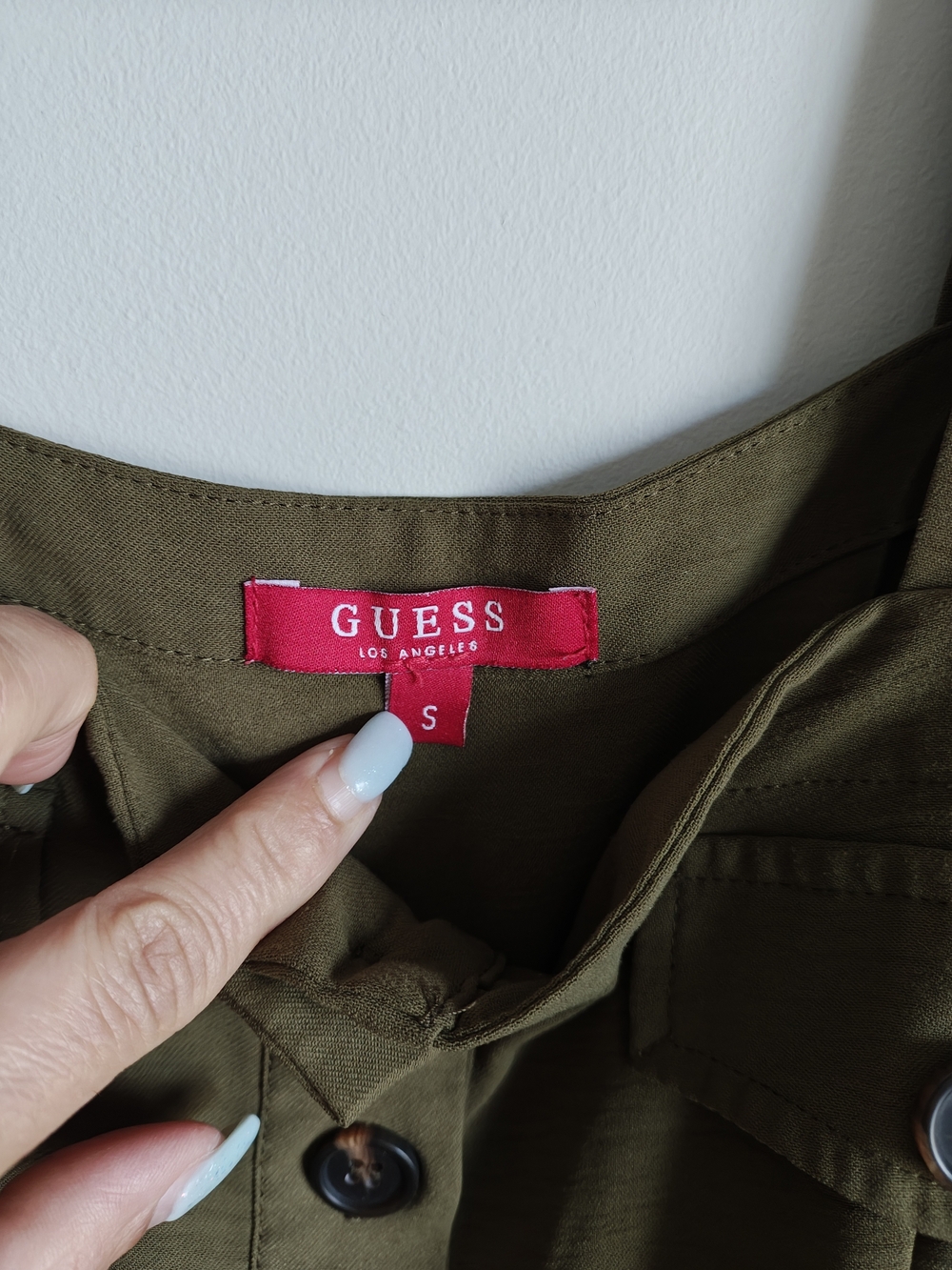 GUESS Olive Utility Button-Front Jumpsuit - Picture 5 of 12